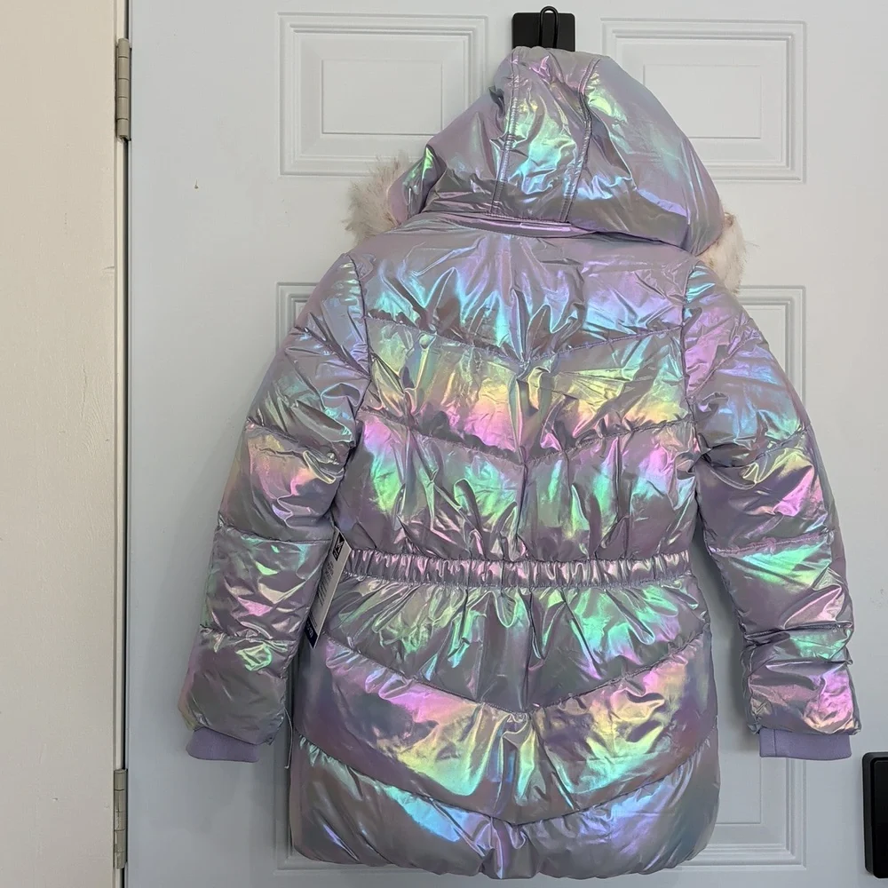 Member's Mark Girls Puffer Jacket Purple Iridescent Size M 7/8